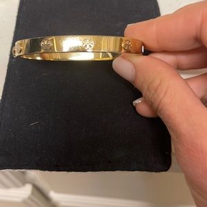 Tory Burch Miller logo bangle in gold